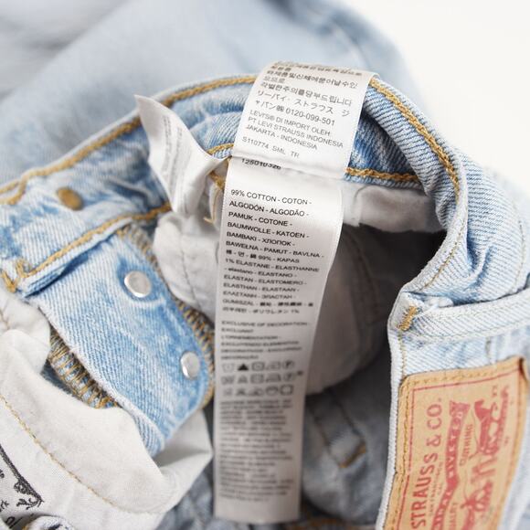 Levis 501 Original Fit Stretch Button Fly Light Wash Blue Jeans Womens Sz 25 - Picture 11 of 15